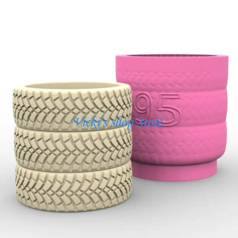 

C1FC Multipurpose Tyre Silicone Mould for Craft Flower Pots and Desk Organizers