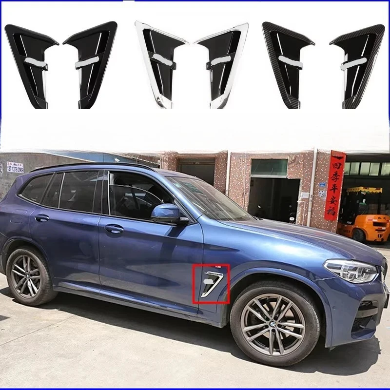 

For BMW X3 G01 X4 G02 2018-2023 Car Side Fender Shark Gills Air Vent Decoration Stickers Emblem Styling Body Kit Accessories
