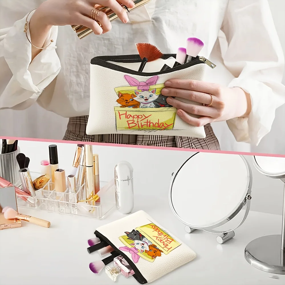 قطعة واحدة من ديزني المعتمد، تتميز بتصميمات أفلام ديزني الكلاسيكية - حقيبة بسحاب لطيفة ومتعددة الاستخدامات للنساء، حقيبة تخزين المجوهرات، حقيبة مثالية للسفر بسحاب - هدية عيد ميلاد ممتعة