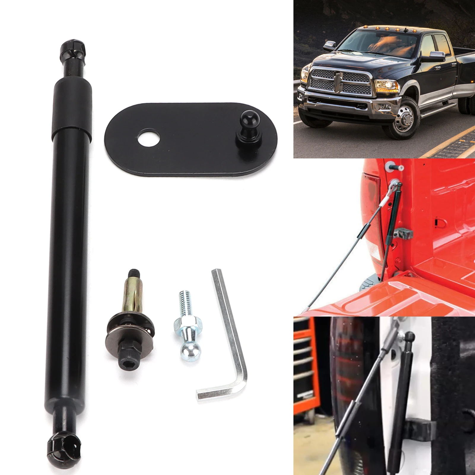 Rear Tailgate Damper Slow Down Support Rod for Dodge 1500 2500 3500 Pickup 2009 2010 2011 2012 2013 2014 2015 2016 2017 2018