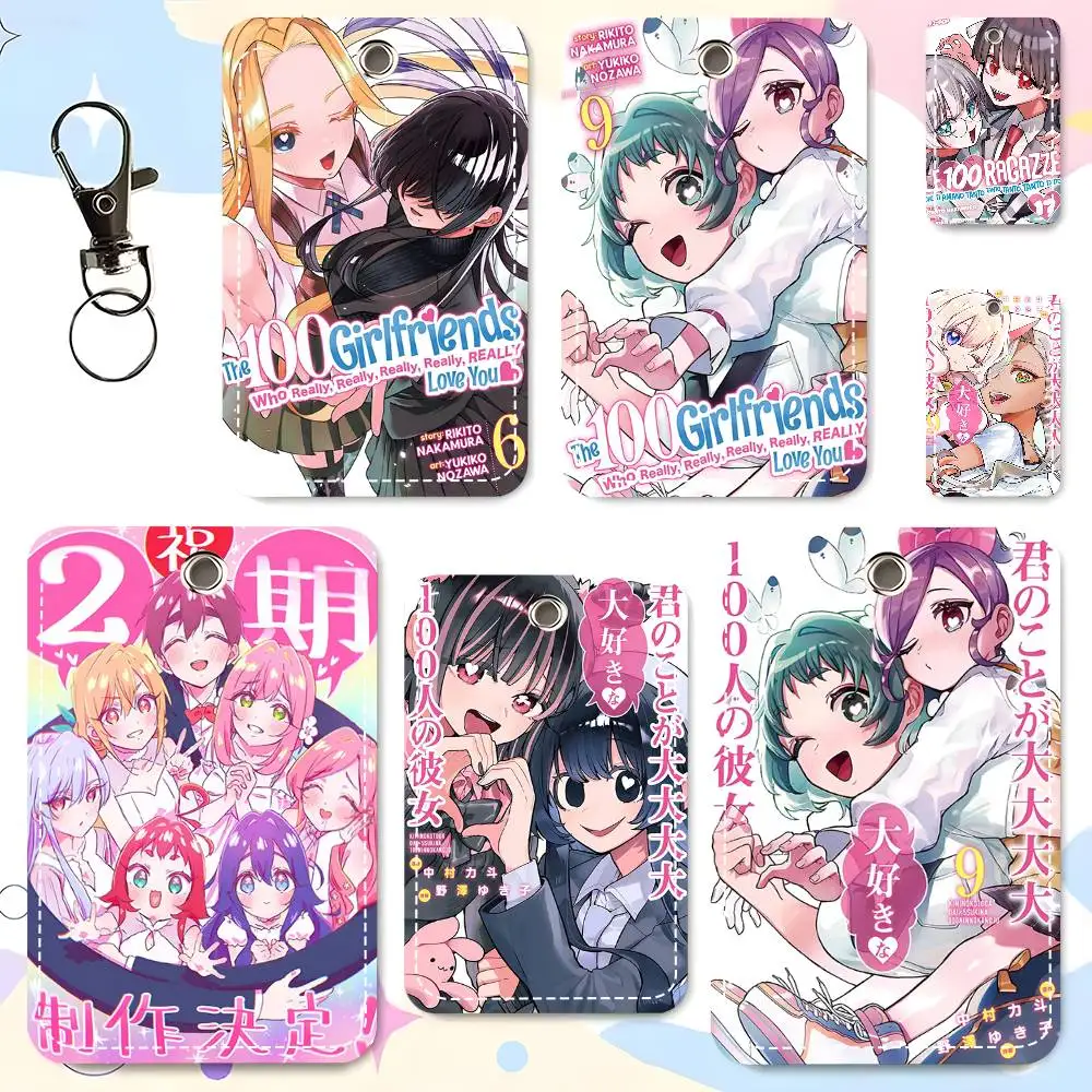 The 100 G-Girlfriends Who Really Love You Card Case Keychain Access Card Bag Key Tag Ring Leather Card Holder Key Ring Access