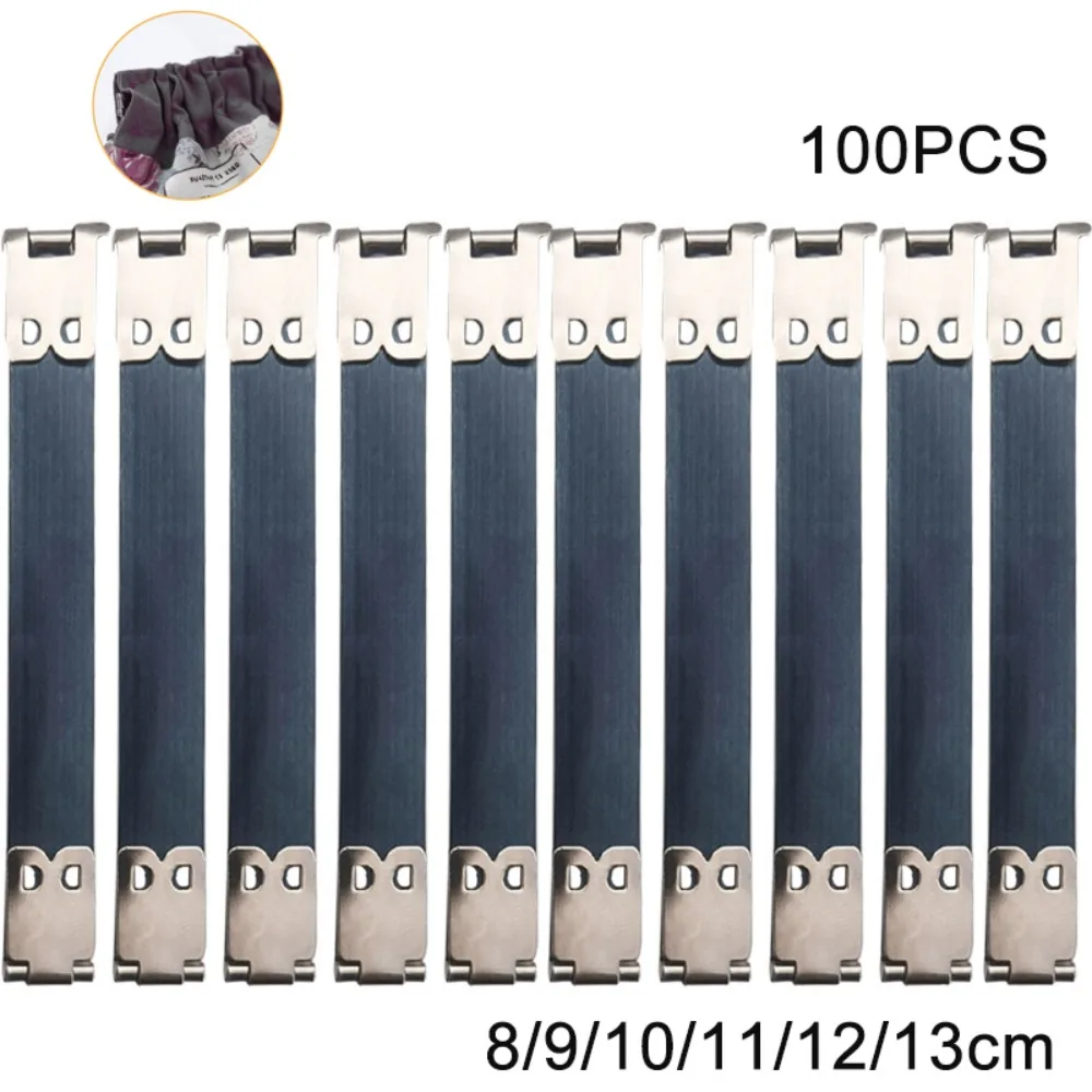 100pcs Metal Internal Flex Frames Kiss Clasp Spring Clip Hook for Coin Bag Purse Wallet DIY Craft 80/90/100/110/120/130mm Long
