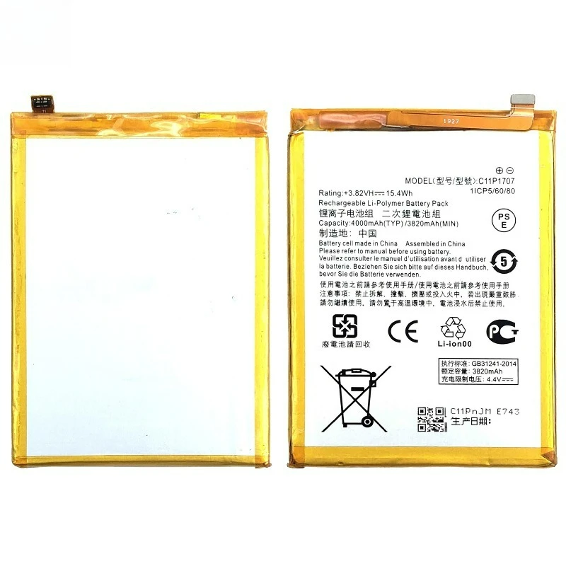 High Quality C11P1707 Mobile Phone Battery 3.82V 4000mAh For ASUS Zenfone Max M1 ZB555KL X00PD Brand New Replacement Battery