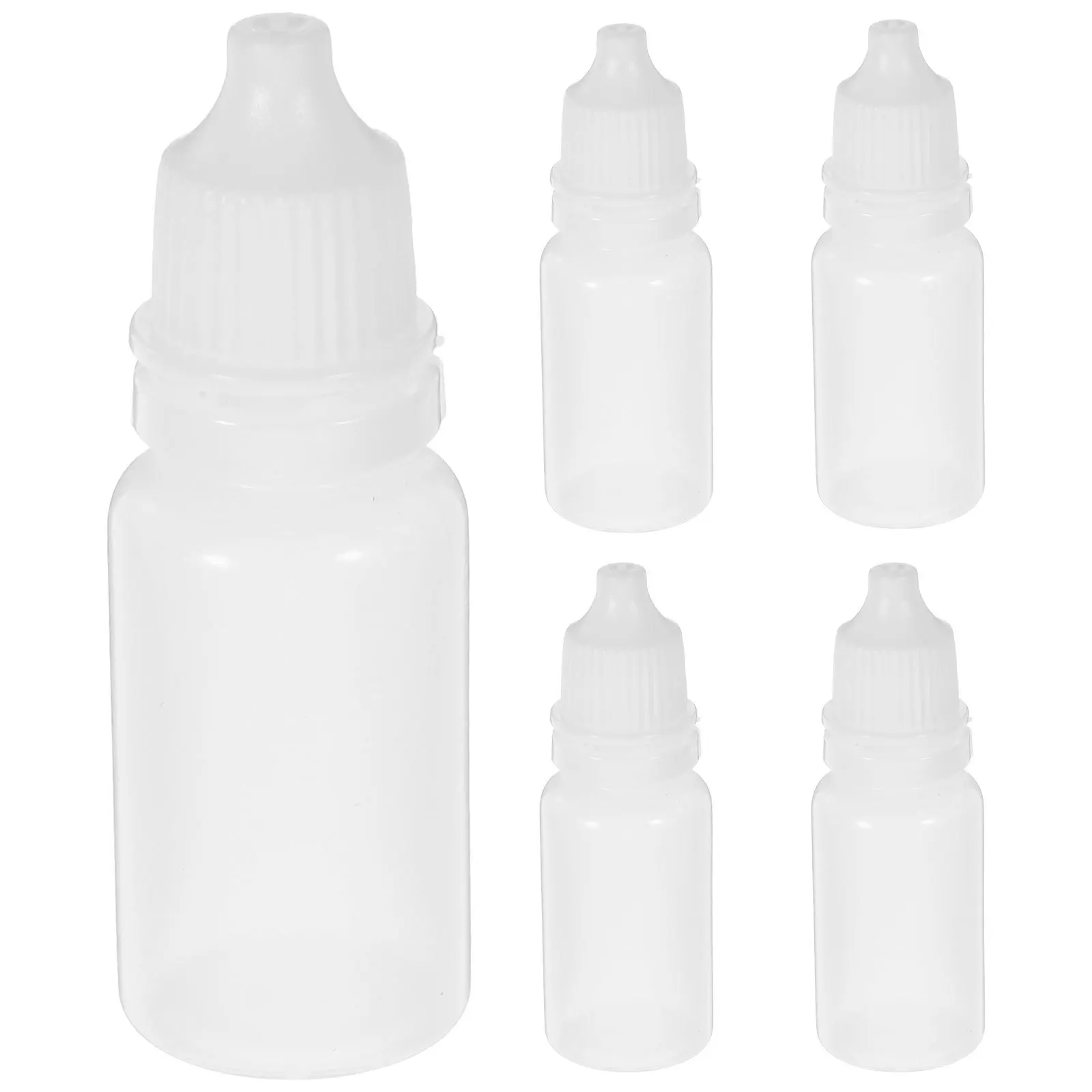 

5Pcs Eye Liquid Dropper Bottles 10ml Childproof Cap Squeezable Bottles Liquid Dispensing for Solvents Paint Essence