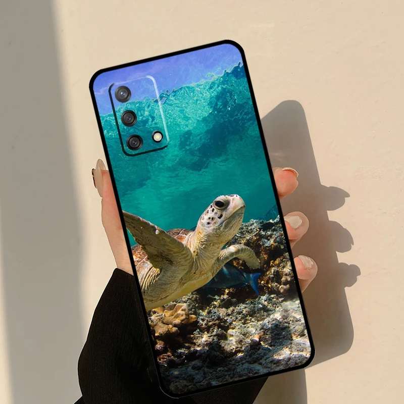 น่ารักการ์ตูนเต่าสำหรับ OPPO A74 A54 A94 A53S A54S A31 A5 A9 A52 A72 A91 A93 A96 A15 A17 a57 A77โทรศัพท์กรณี
