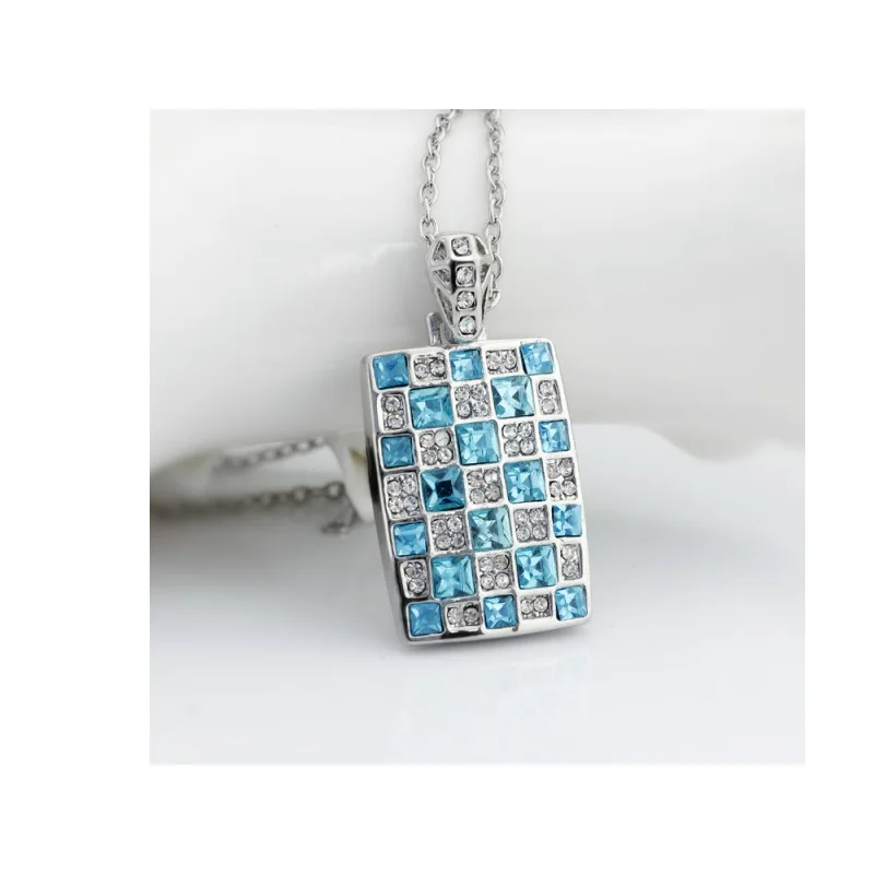 gorgeous shine Crystal square Pendant Necklace sweater chain fashion Jewelry wed New Arrival Luxury quality birthday gifts girls
