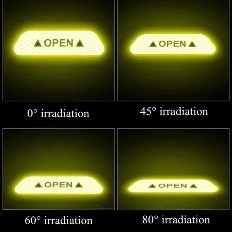 Pegatina reflectante para puerta de coche, cinta reflectante de advertencia de apertura de seguridad, accesorios para Interior y Exterior