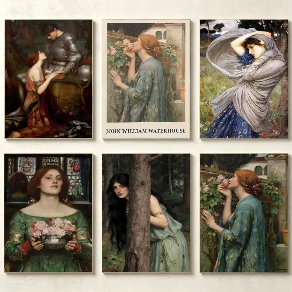 Artist PreRaphaelite J-John William Waterhouse Poster Painting Wall Art Home Decoration Print for Living Room Decor Game Room