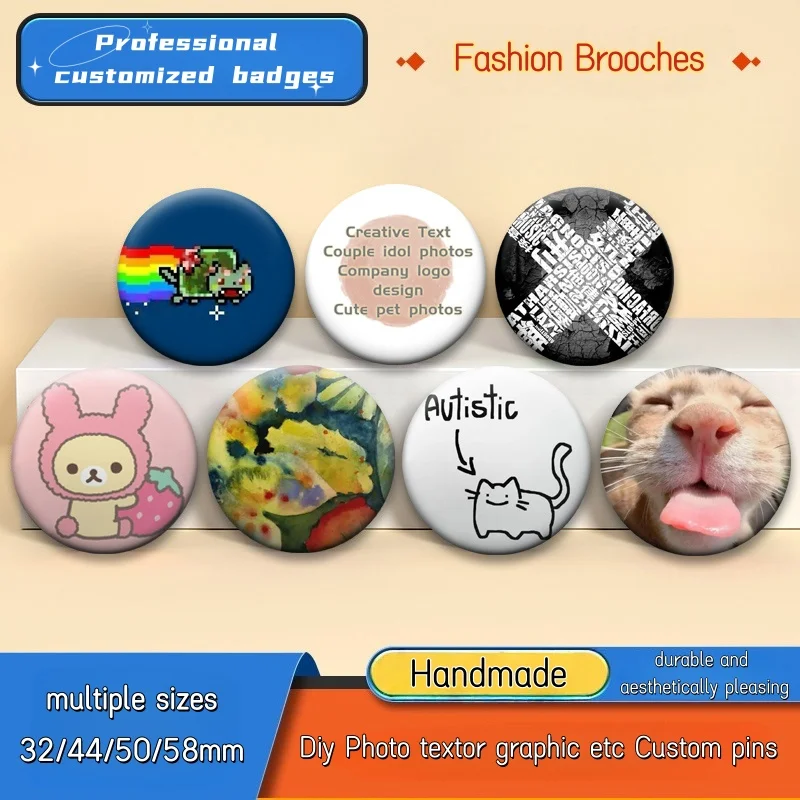 

Free Design Customize Pins Backpack Accessories Friend Star Anime Photo Professional Production Brooches Funny Cute Custom Badge