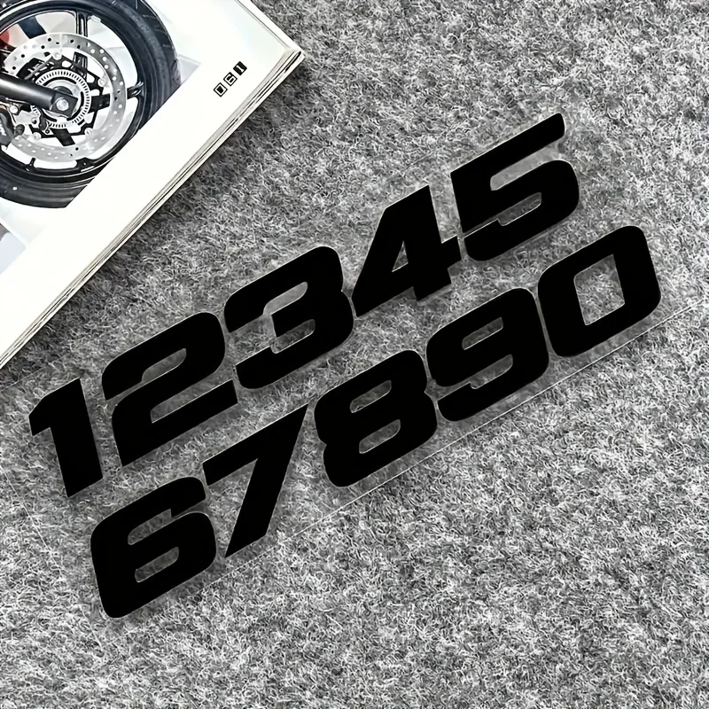 Multicolor 0-9 Racing Number Stickers Set Waterproof Vinyl Decals for Car & Motorcycle