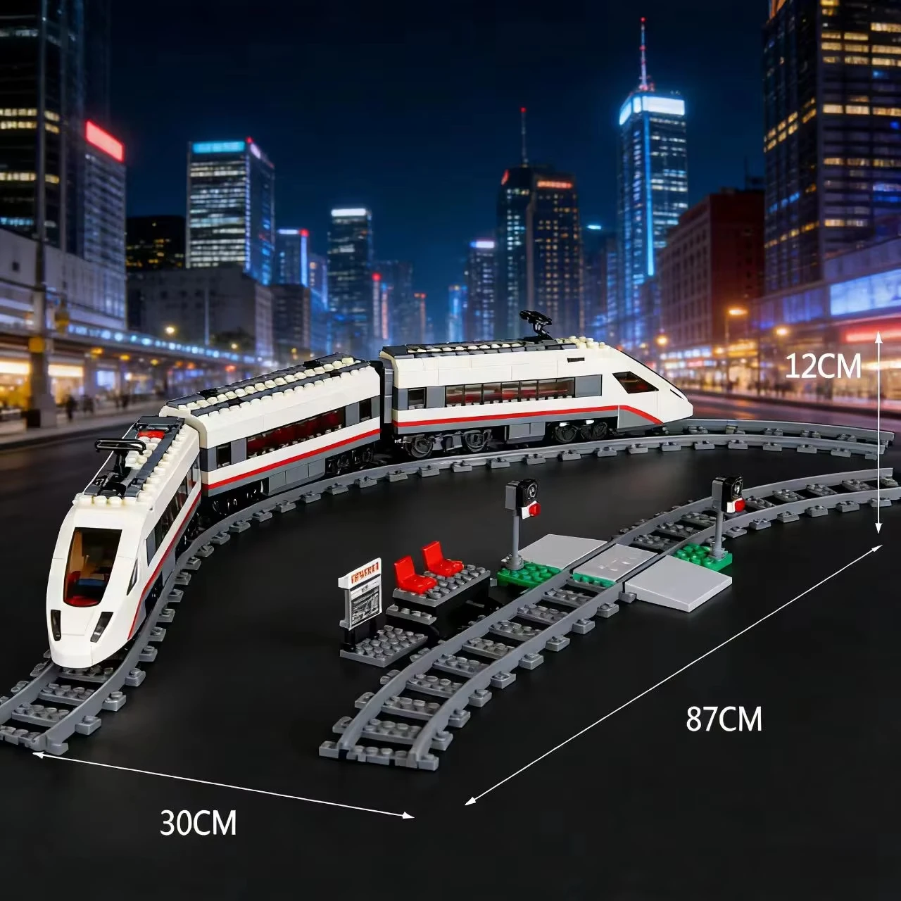 

2026 High-speed passenger train city building blocks children's growth educational toys Christmas birthday gifts
