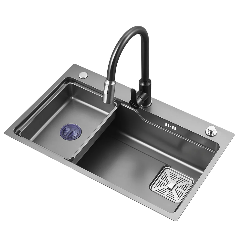 Modern Design Handmade Square Multifunctional Single Bowl Stainless Steel Kitchen Sink Portable Large Hotel Project