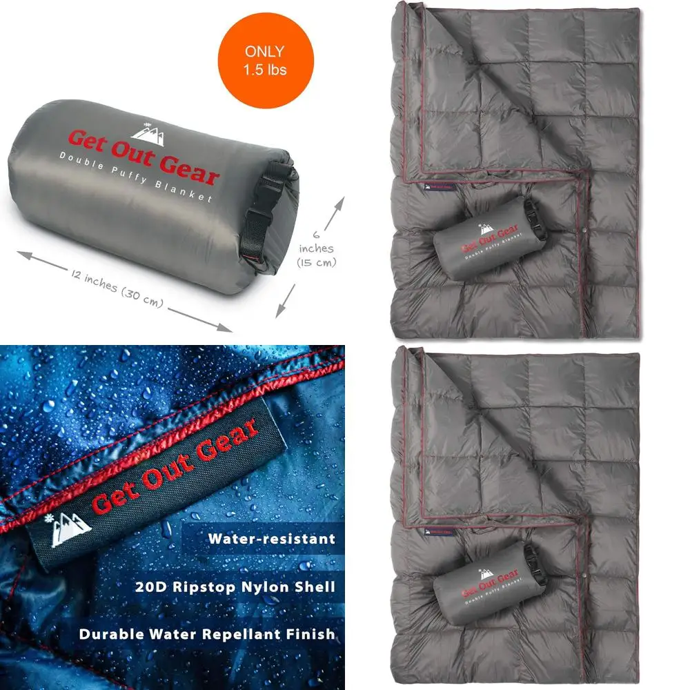 

Ultra-Puffy, Compact, Lightweight Camping Blanket - Warm, Water-Resistant for Outdoors, Travel, Stadium, Festivals, Beach, Hammo