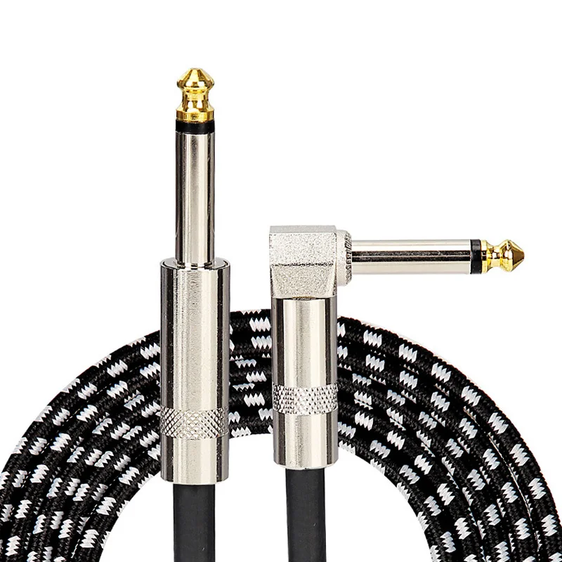 Guitar Audio Cables 6.35mm Anti-Noise 1.5m 3m Wire Male to Male Bass Braided Effects Pedal Cable Universal Instrument