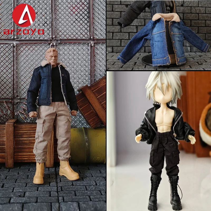 1/12 Scale Overalls Combat Pants Trousers Jeans Clothes Accessories Model for 6'' Romankey Soldiers Action Figure Body Dolls