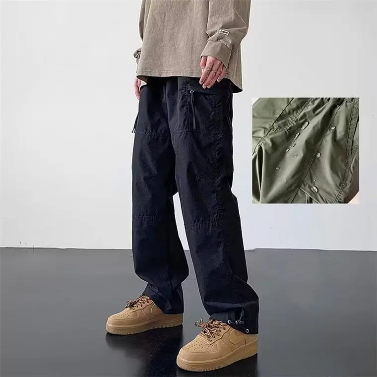 Men's Clothing Man Pants Summer New Y2k Cargo Pants Korean Popular Clothes Work Wear Solid Loose Versatile Popular Casual Pants