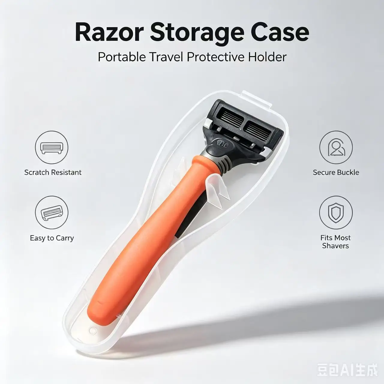 Waterproof Dustproof Transparent Shaver Storage Case Portable Travel Box For Women Hair Removal Shaving Razor