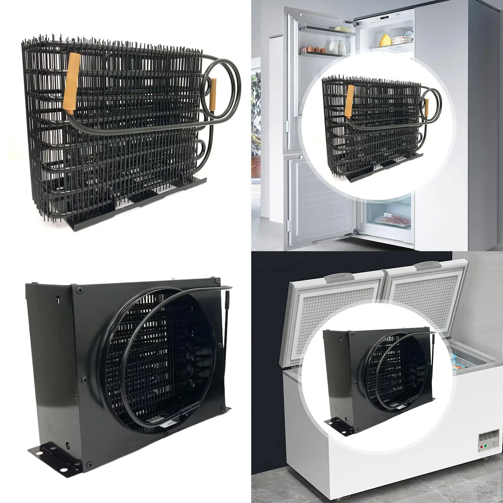 Condensador para refrigerador, congelador, equipo compacto Industrial, intercambiador de calor profesional DIY, radiador de refrigeración por aire con carcasa