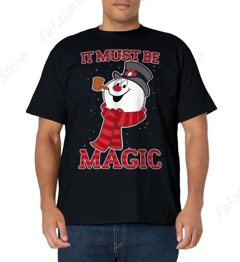 Frosty The Snowman It Must Be Magic T-Shirt for Men Women Cotton Summer Top Tee