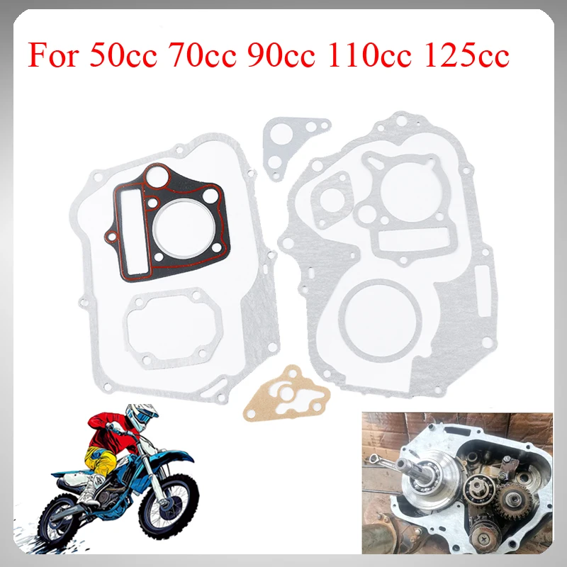 Image of Kompletter Motorrad-Motordichtungssatz 50cc 70cc 90cc 110cc 125cc Zylinder Kolben Dichtungssatz für ZongShen Loncin Lifan Kayo ATV