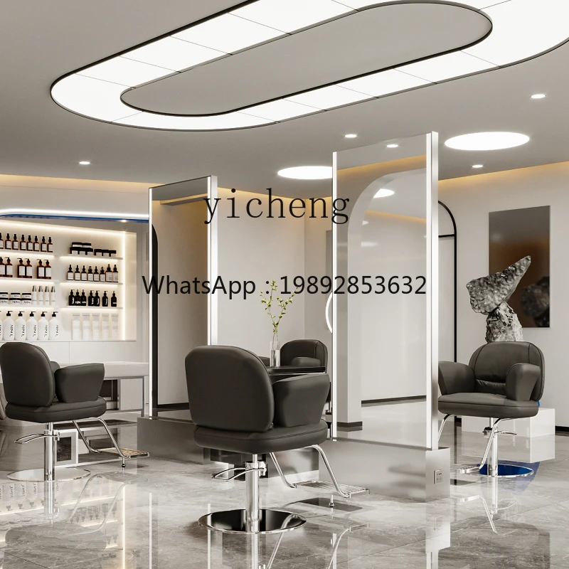 LYY   barber shop stainless steel mirror table high-end hair salon single-sided double-sided high definition mirror