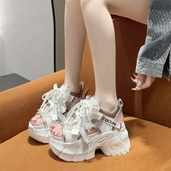 Summer kawaii Women Sneakers Mesh High Platform Trainers scarpe bianche tacchi zeppe sandali donna traspirante scarpe estive Casual