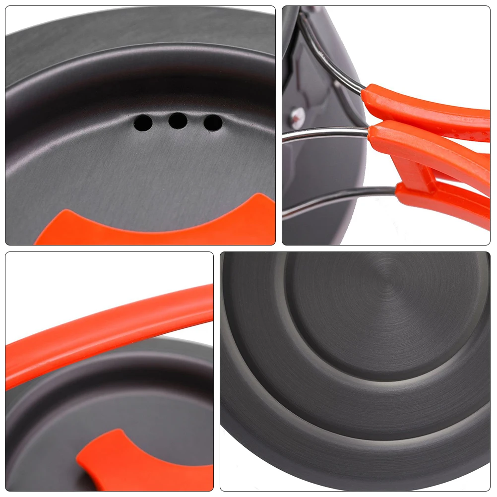 

Camping Pot Set Cookware Tool Aluminum Alloy Portable Cutlery Kit Utensils Pots