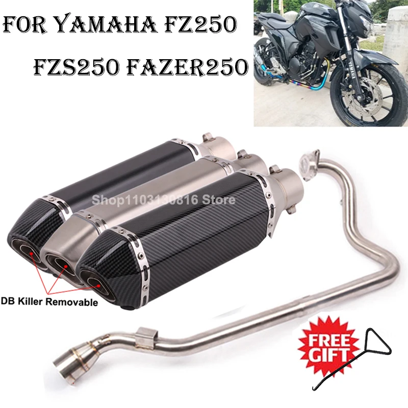 

Full Systems For Yamaha FZ250 FZS250 FZS FZ Fazer 250 Motorcycle Exhaust Escape Modified Muffler With Front Link Pipe DB Killer