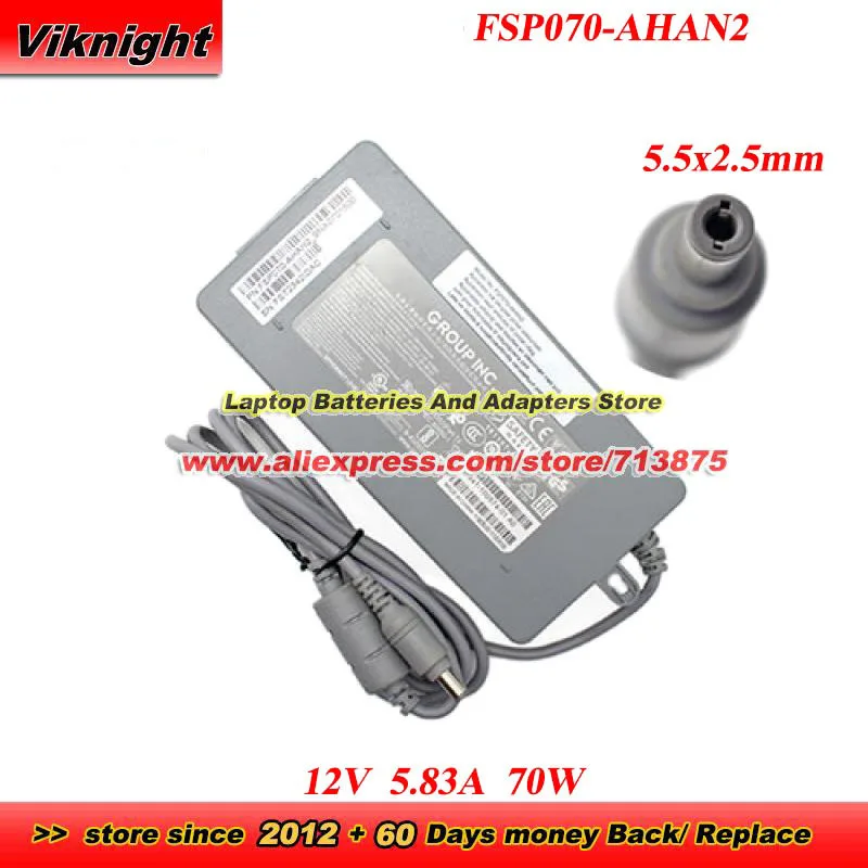 FSP070-AHAN2 12V 5.83A 70W AC Adapter 5.5x2.5mm 341-100574-01 for CTS-CAM-P60 Quad Camera CS-KIT-MINI-K9 TTC8-10 TTC7-26 ADF019