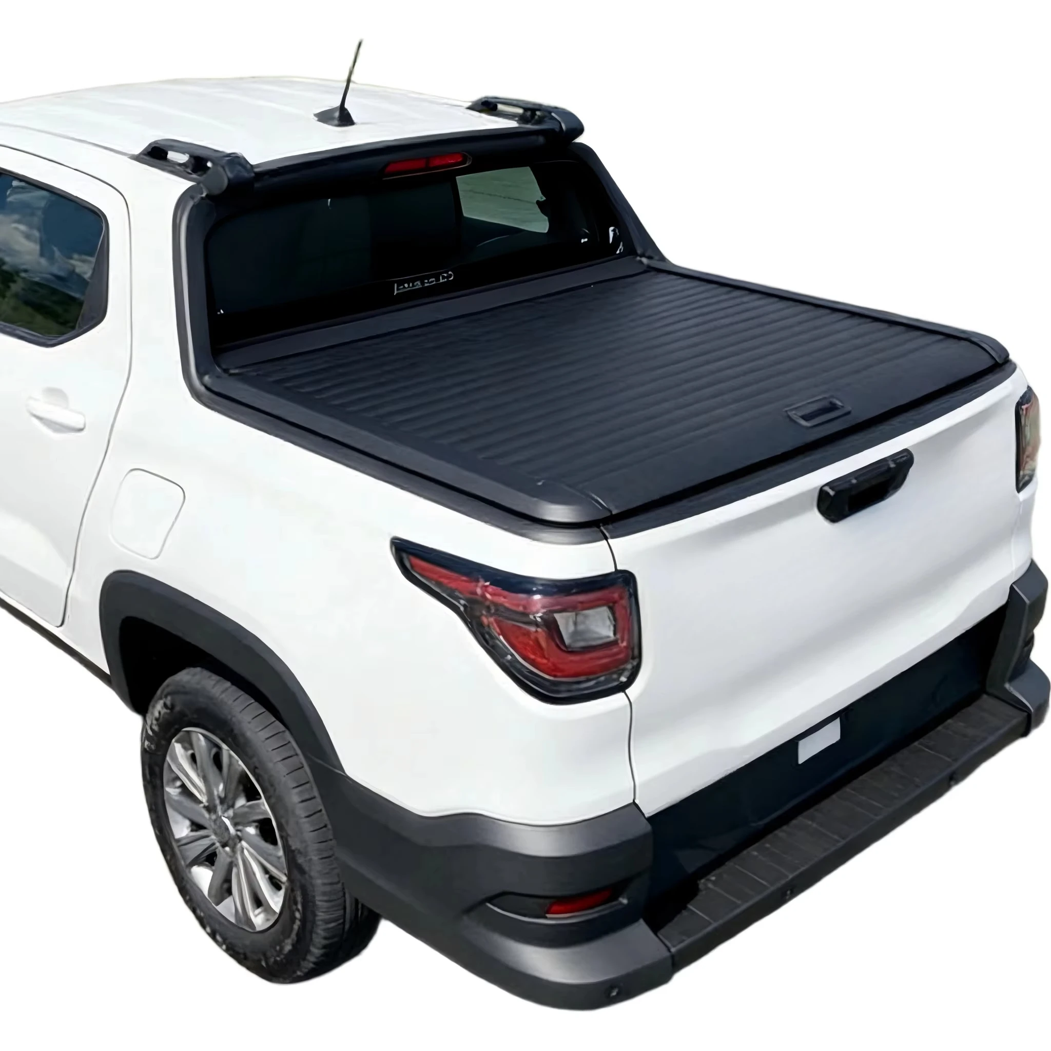 Pickup Truck Manual Retractable Tonneau Cover Aluminum Alloy Roll-Up Drill-Free for Fiat Strada
