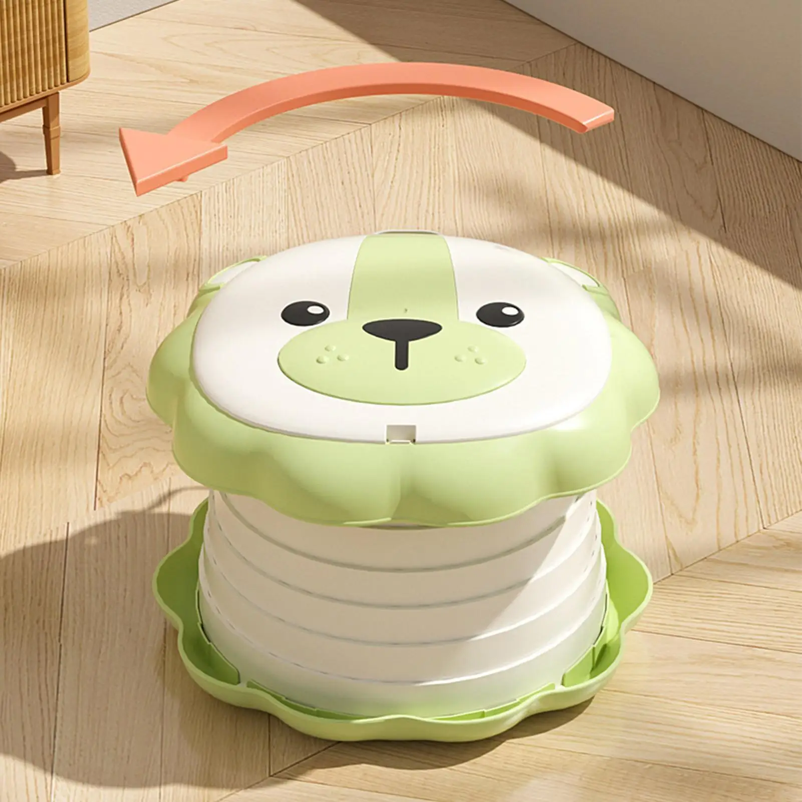 Portable Potty Anti-Slip Folding Toilet With Lid And Storage Bag Supports 110 Lbs Kids Toilet With Trash Bag And Absorbent Sand