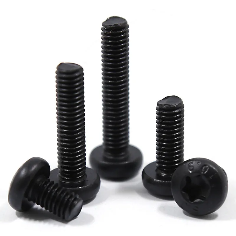 

10/50pcs M2 M2.5 M3 M4 M5 M6 Black 304 Stainless Steel GB2672 Six-Lobe Torx Pan Head Screw Six Lobe Round Button Head Bolt