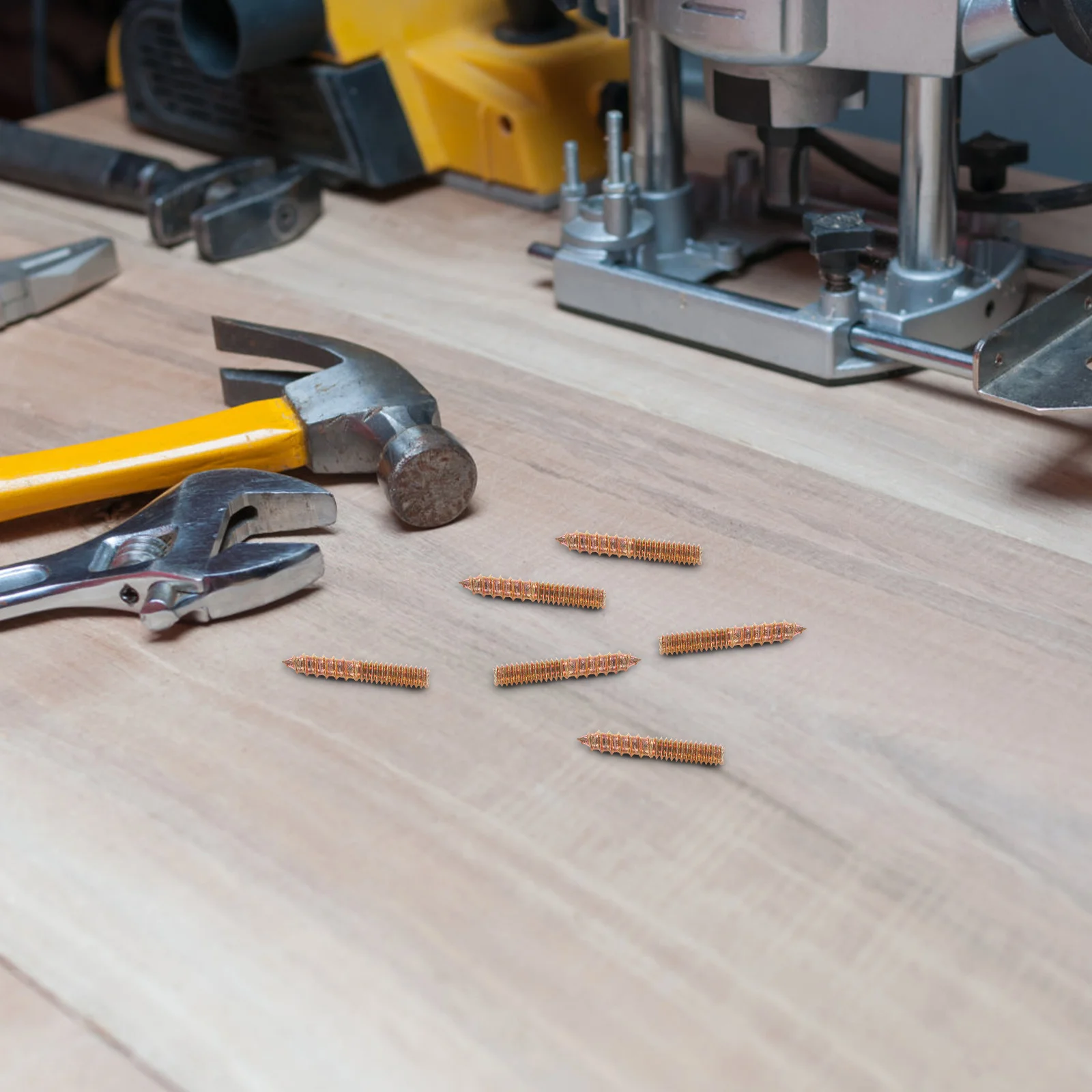 

100Pcs Wood Machine Thread Double Head Bolts Self Tapping Fastening Solution for Household Furniture Woodworking Applications