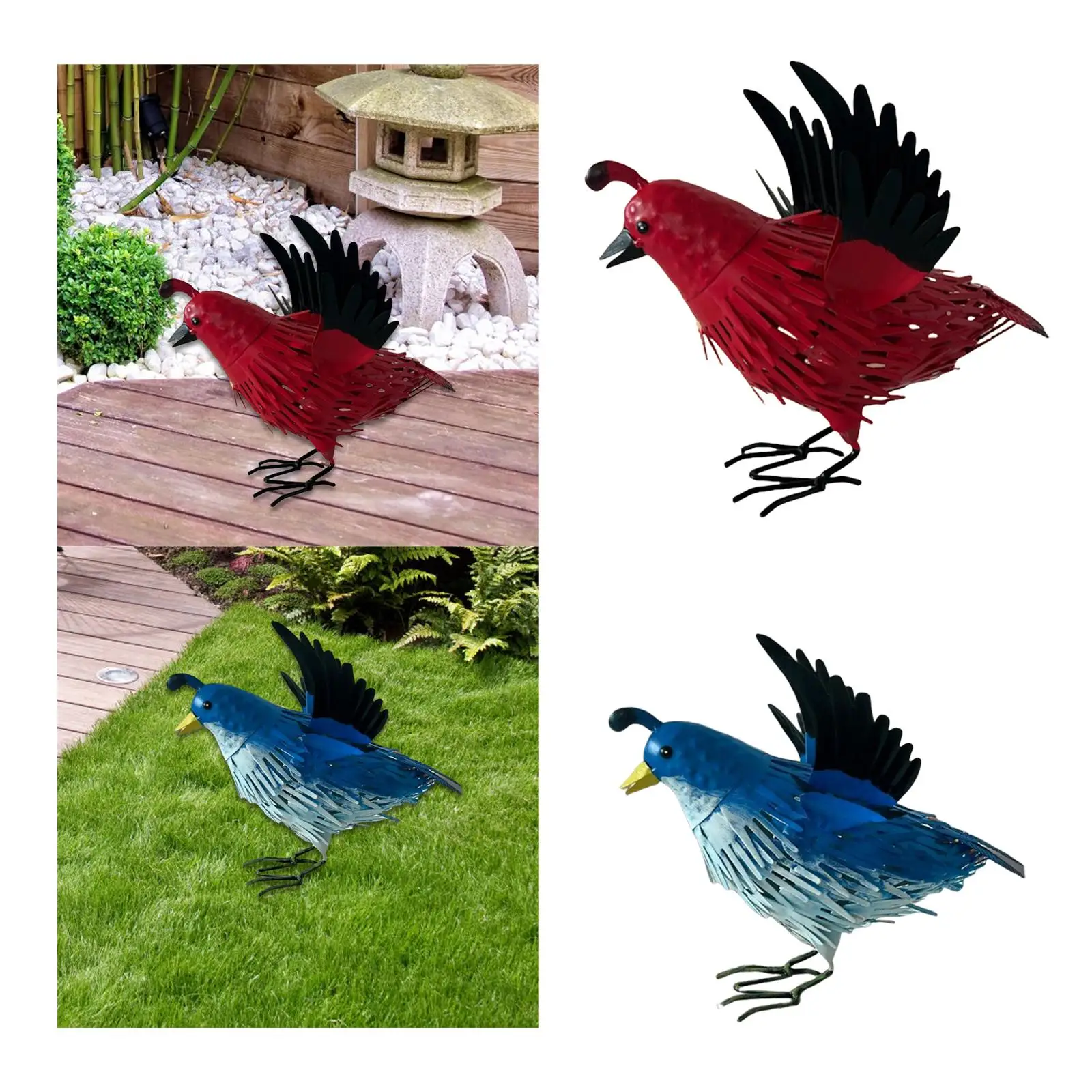 

Artificial Robin Figurines Iron Ornament Animal Sculpture Lifelike for Party Favors Living Room Balcony Outdoor Landscape