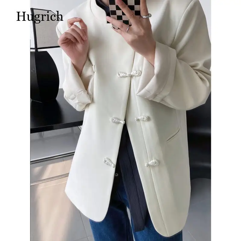 

Retro Button Stand Collar Suit Coat Women's 2022 Spring New Chinese Style Designer Jacket Suit