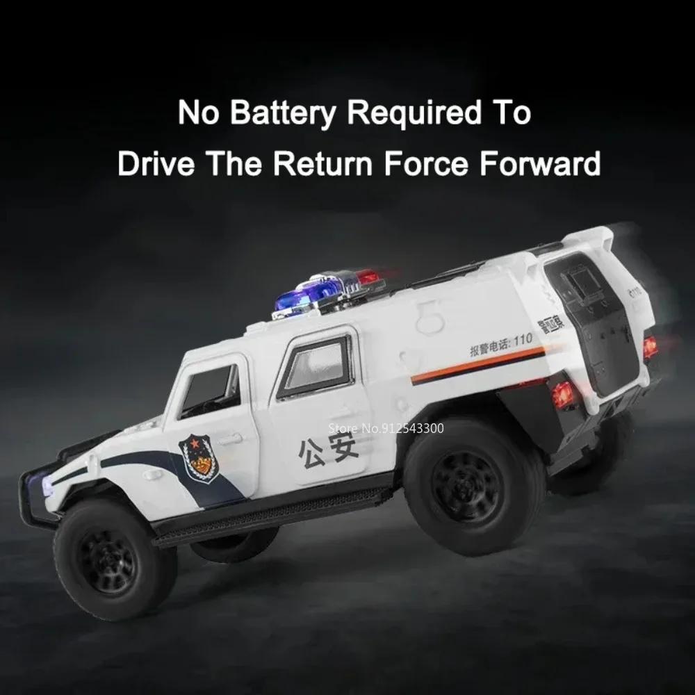 1:32 DongFeng MengShi X-Trail Polizeiauto Modell Spielzeug Metalldruckguss Zurückziehen Türen Opend Swat Öffentliche Sicherheitsmodelle Kinder präsentiert