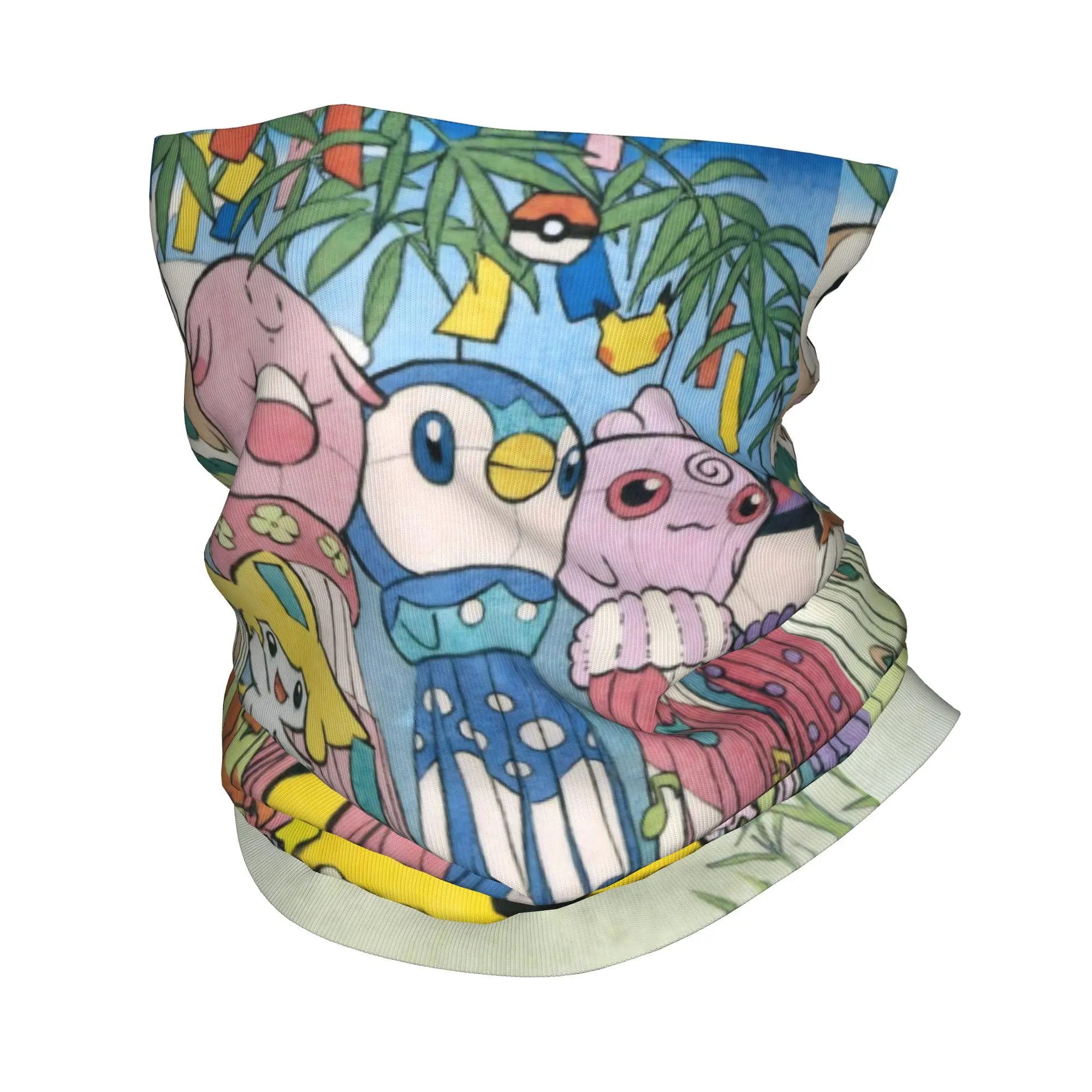 

Poke-Mon Cartoon Bandana Neck Gaiter Printed Cute Game Wrap Scarf Multi-use Cycling Scarf Fishing for Men Women Adult Winter