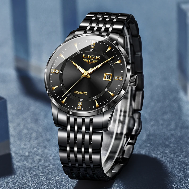 LIGE 2025 أفضل ساعات رجالية بسيطة مضيئة مقاوم للماء ساعة رجالية ساعات كوارتز عصرية للرجال الفاخرة relogios masculino