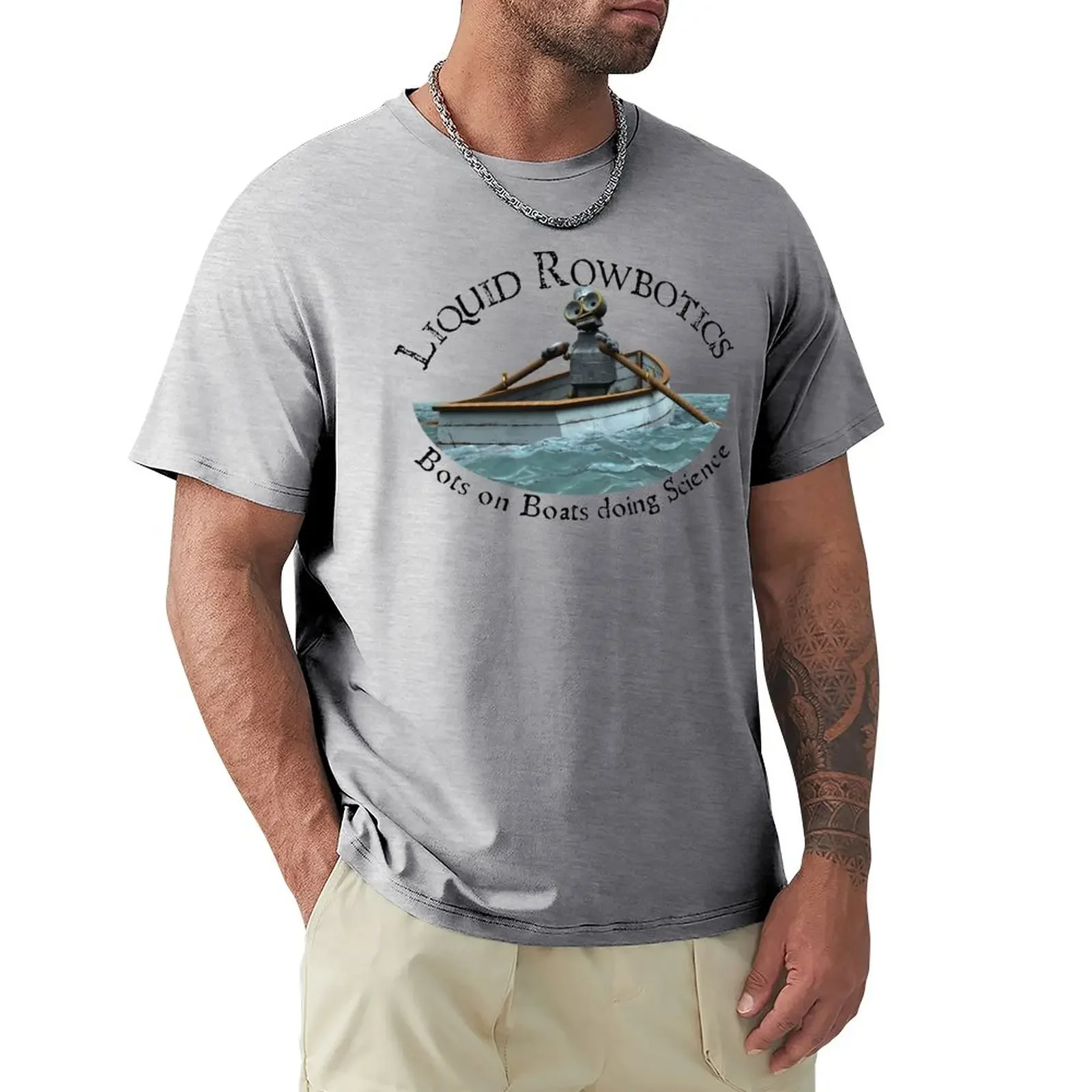 

Liquid Rowbotics T-Shirt kawaii clothes summer clothes Short sleeve tee Men's cotton t-shirt