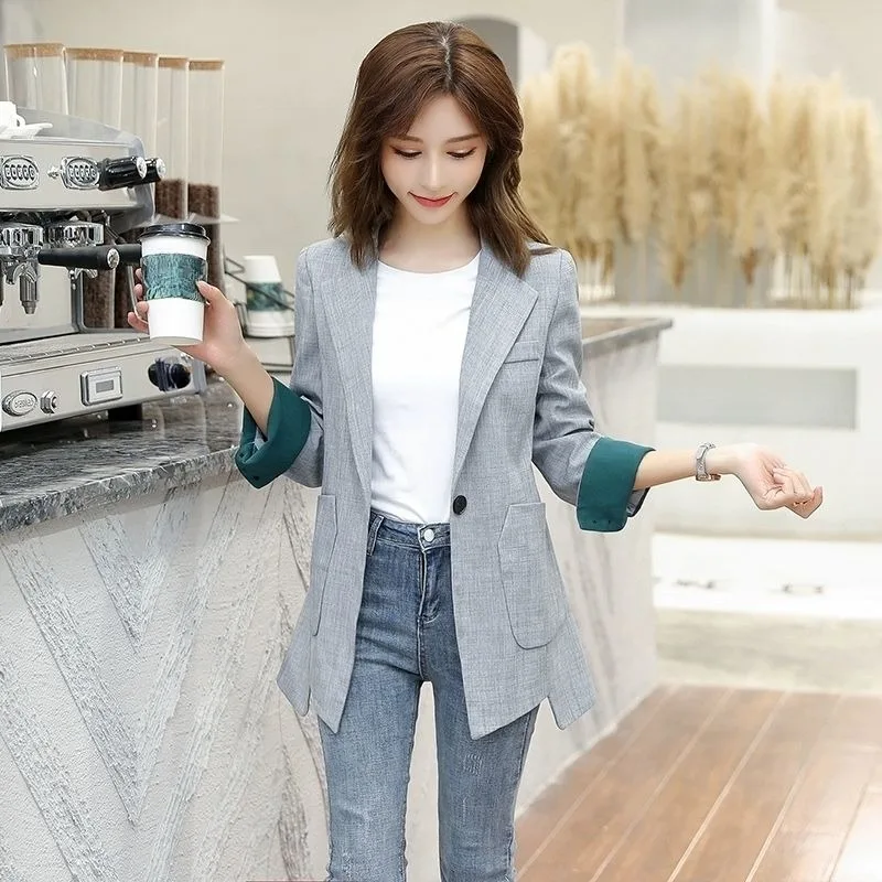 New Style Suit Jacket Female Autumn 2024 New Korean Version One-button Fallow Online Celebrity Slim Suit Fashion Brand