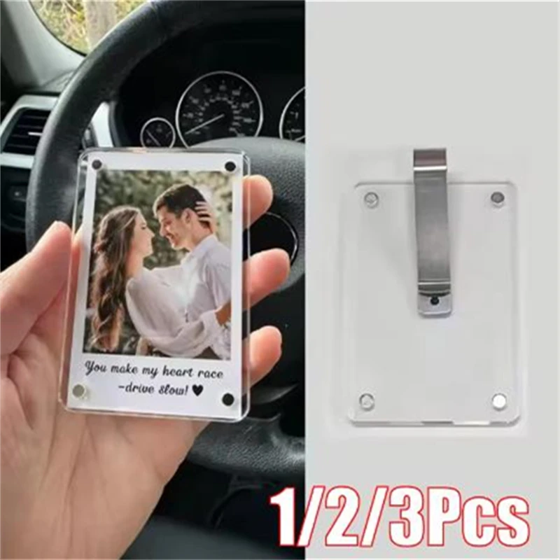 Photo Car Visor Clip Photo Car Decoration Photo for Car Couples Gift Valentine's Day Gift Wallet Photo Holder Easy Installation