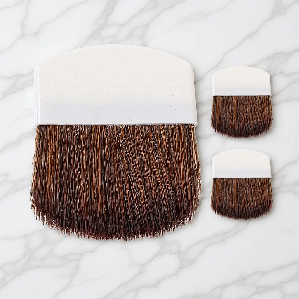 3Pcs Mini Makeup Brush Compact Flat Half Round Design for Loose Powder Blush Precision Application Small Facial Brush