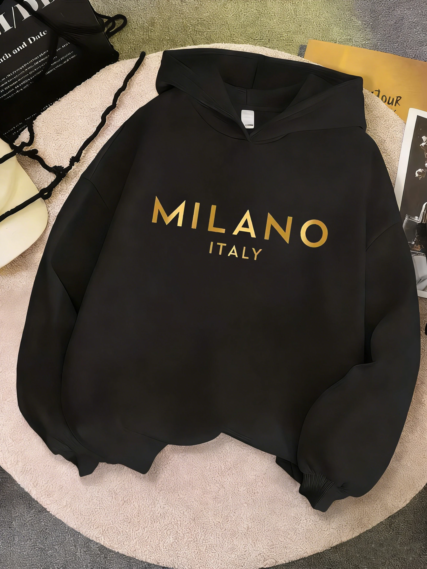 Modischer Y2k Milano Italien Buchstaben-Hoodie Kinder-Sweatshirt Kapuzenpullover für Jungen Mädchen Lässige Hoodies Hip-Hop-Kleidung