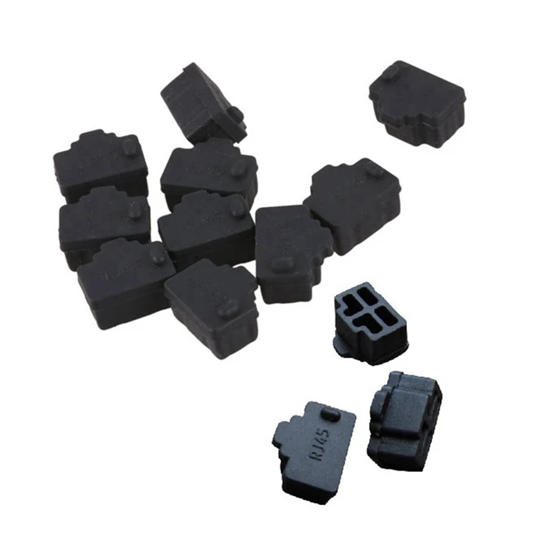 RJ45 Dust Plug Black Ethernet Hub Port RJ45 Anti Dust Cover Cap Protector Plug RJ45 Interface Dust Plug For RJ45 Female Port