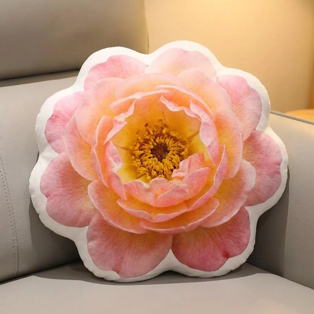 Beautiful Floral Throw Pillow, Soft Decorative Cushion for Sofa Bedroom Home Decor