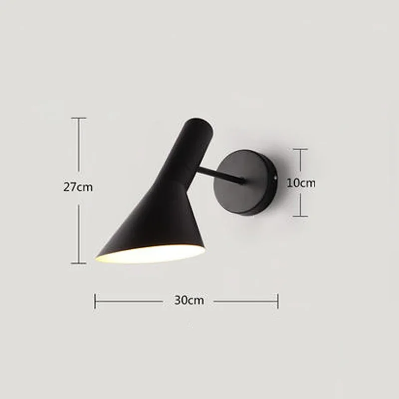 Nordic Wall Lamp Black White E27 Bedroom Bedside Simple Modern Aisle Corridor Hotel Background Creative LED