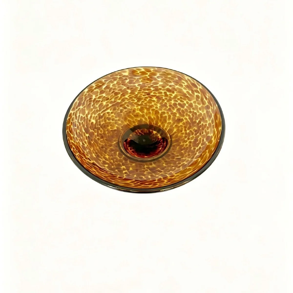 Glass factory direct sales glass fruit plate, glass ornament, antique style leopard print spots, amber fruit plate cross-border