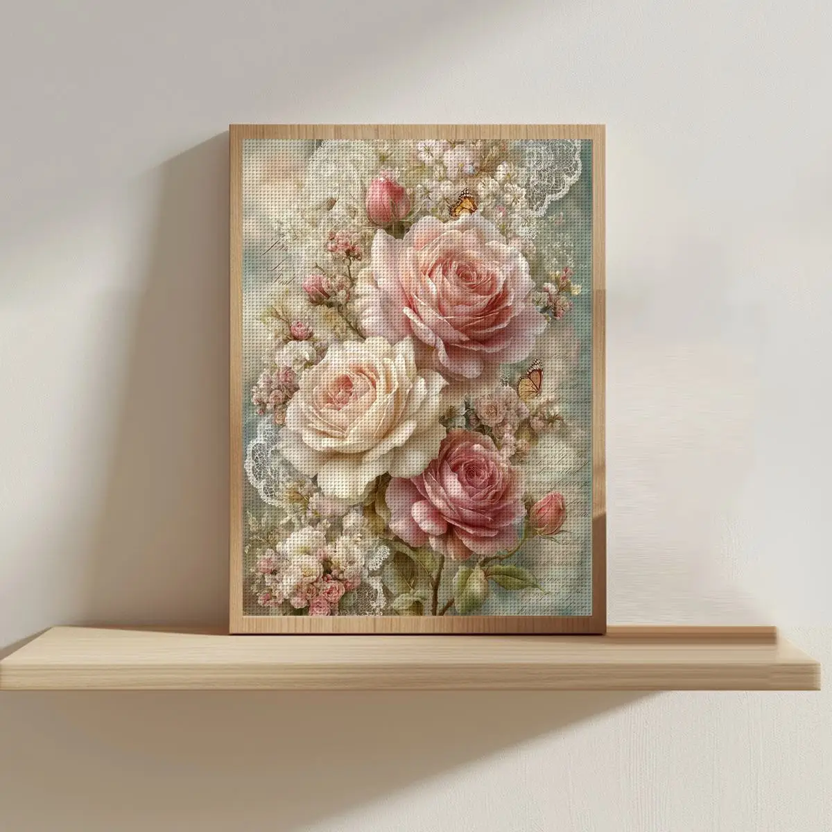 1 Stück 30X40CM/11,8*15,74 Zoll Blumen-Kreuzstich-Set DIY-Set 11CT/14CT DIY Stickerei-Set DIY Kreuzstich-Set Zubehör – Detail 1