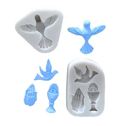 Cake Tool Silicone Mold Peace Dove Pigeon Fondant Silicone Mould Cake Decoration Sugar Mold Cookie Baking Sugarcraft Mold