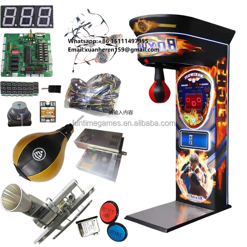 Multi-Function Boxing Machine Kit with LCD Display Smart Sensor and Adjustable Strike Targets for Home Gym and Commercial Arcade